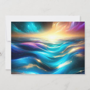 Cartes Pour Fêtes Annuelles Lever du soleil océanique abstrait céleste