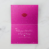Cartes Pour Fêtes Annuelles Lèvres roses Joyeuse Saint-Valentin Rouge Paillett (Intérieur)