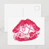 Cartes Pour Fêtes Annuelles Lèvres XOXO (Devant / Derrière)