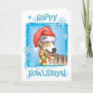 Cartes Pour Fêtes Annuelles Lévrier heureux de Howliday