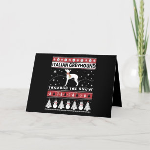 Cartes Pour Fêtes Annuelles Lévrier italien à travers la neige Noël mignon