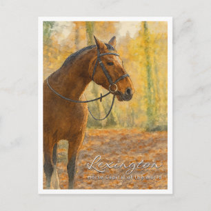 Cartes Pour Fêtes Annuelles Lexington KY Capitale du Cheval Aquarelle