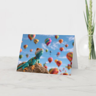 Cartes Pour Fêtes Annuelles Lézard à collerette au crochet visite la fête des