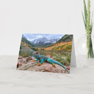 Cartes Pour Fêtes Annuelles Lézard à collerette au crochet visite Maroon Bells