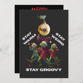 Cartes Pour Fêtes Annuelles Lézards Groovy (Devant / Derrière)