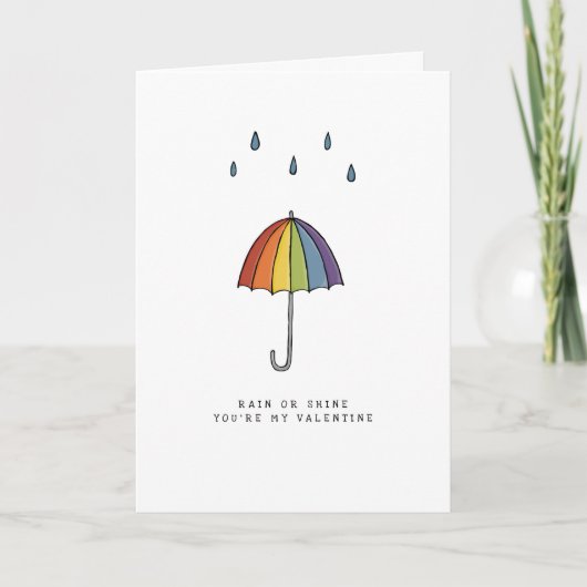 Cartes Pour Fêtes Annuelles LGBT | Saint valentin | Parapluie | fierté | (Devant)
