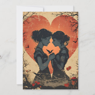 Cartes Pour Fêtes Annuelles LGBTQ Saint-Valentin vintage