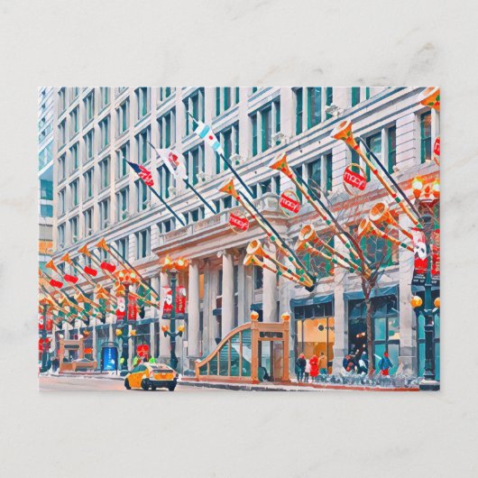 Cartes Pour Fêtes Annuelles L'hiver à Chicago, (Devant)