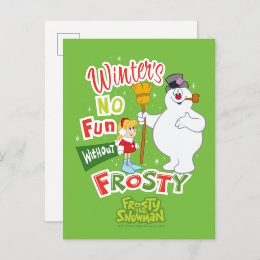 Cartes Pour Fêtes Annuelles L'hiver ne s'amuse pas sans Frosty le Snowman™ (Devant / Derrière)