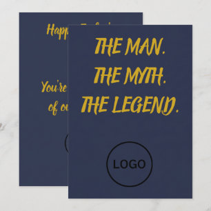 Cartes Pour Fêtes Annuelles L'Homme La Légende Le Mythe Écriture Or Bleu Marin