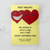 CARTES POUR FÊTES ANNUELLES L'HUMOUR DE LA FÊTE DES MÈRES (Intérieur)