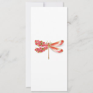 Cartes Pour Fêtes Annuelles libellule de fleurs avec sakura de bijoux