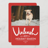 Cartes Pour Fêtes Annuelles Libérer | Funny Chien vacances photo (Devant / Derrière)