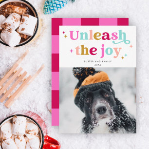 Cartes Pour Fêtes Annuelles Libérer La Joie   Retro Christmas Pet Photo