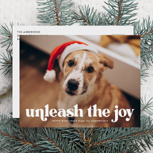 Cartes Pour Fêtes Annuelles Libérez la photo de chien Joie