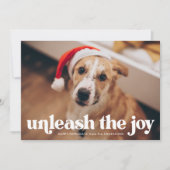 Cartes Pour Fêtes Annuelles Libérez la photo de chien vert joie (Devant)