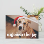 Cartes Pour Fêtes Annuelles Libérez la photo de chien vert joie (Debout devant)