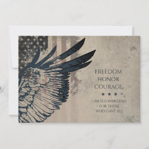 Cartes Pour Fêtes Annuelles Liberté • Honneur • Courage Art de l'aigle patriot