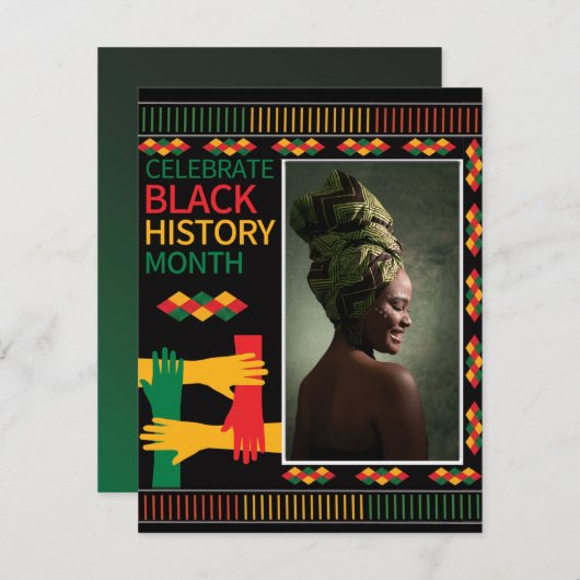 Cartes Pour Fêtes Annuelles Liberté noire personnalisée Fierté africaine-améri (Devant / Derrière)