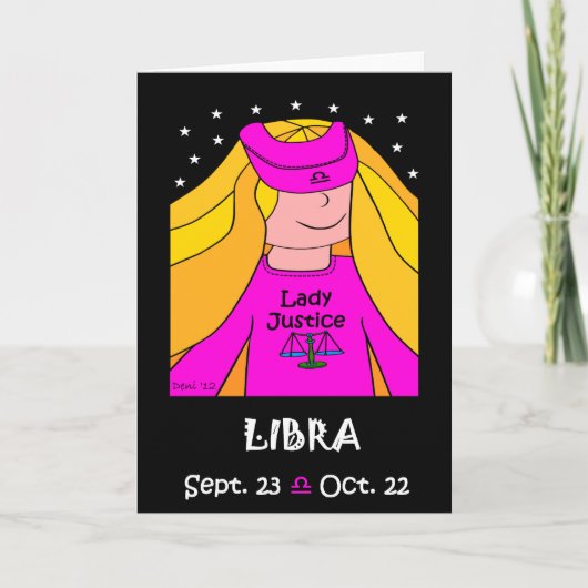 CARTES POUR FÊTES ANNUELLES LIBRA - ZODIAC GREETING CARD (Devant)
