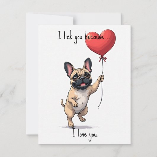 Cartes Pour Fêtes Annuelles 💘🐶Lick It and Love It (Devant)