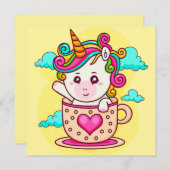 Cartes Pour Fêtes Annuelles Licorne (Devant / Derrière)