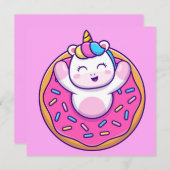 Cartes Pour Fêtes Annuelles Licorne (Devant / Derrière)