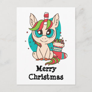 Cartes Pour Fêtes Annuelles Licorne à thème de Noël