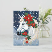 Cartes Pour Fêtes Annuelles licorne des vacances d'hiver (Debout devant)