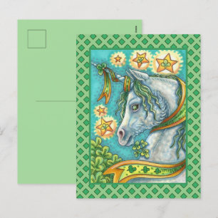 CARTES POUR FÊTES ANNUELLES LICORNE IRLANDAISE, CHEVAL DE FANTASIE DE LA SAINT
