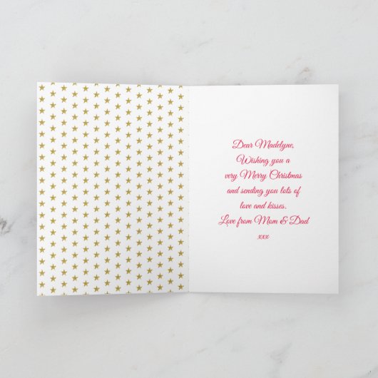 Cartes Pour Fêtes Annuelles Licorne Paillettes Noël Nom Personnalisé (Intérieur)