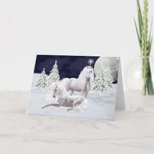 Cartes Pour Fêtes Annuelles Licornes de Noël