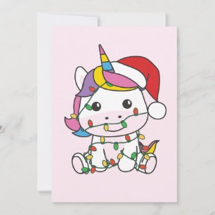 Cartes Pour Fêtes Annuelles Licornes Noël Animaux d'hiver Fêtes Licornes