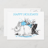 Cartes Pour Fêtes Annuelles Lièvre (Devant / Derrière)