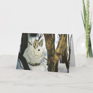 Cartes Pour Fêtes Annuelles "Lièvre de chaussure de neige"