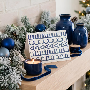 Cartes Pour Fêtes Annuelles Ligne artistique architecturale Cobalt Noël Paix