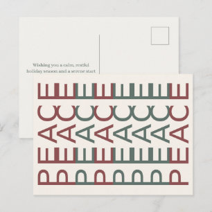 Cartes Pour Fêtes Annuelles Ligne artistique architecturale Paix de Noël nor