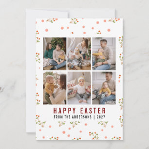 Cartes Pour Fêtes Annuelles Ligne moderne d'art floral Joyeuses Pâques 6 Photo