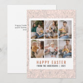 Cartes Pour Fêtes Annuelles Ligne moderne d'art floral Joyeuses Pâques 6 Photo (Devant / Derrière)