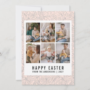 Cartes Pour Fêtes Annuelles Ligne moderne d'art floral Joyeuses Pâques 6 Photo