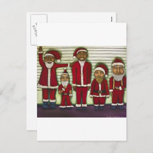 Cartes Pour Fêtes Annuelles Ligne père Noël (Devant / Derrière)