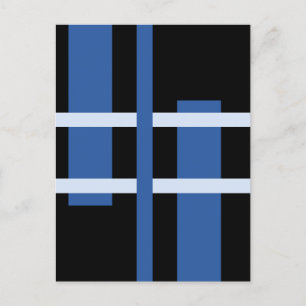 Cartes Pour Fêtes Annuelles Lignes d'art moderne Abstrait Bleu Noir