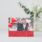 Cartes Pour Fêtes Annuelles Lignes Joyeuses Big Red Dot Typographie moderne Ph (Debout devant)