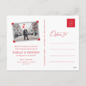 Cartes Pour Fêtes Annuelles Lignes Joyeuses Big Red Dot Typographie moderne Ph (Dos)