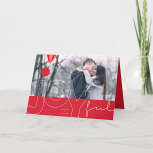 Cartes Pour Fêtes Annuelles Lignes joyeuses Gros point rouge Typographie moder
