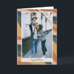 Cartes Pour Fêtes Annuelles Lignes ondulées abstraites Boho terracotta Photo<br><div class="desc">Carte de vacances personnalisée avec lignes tourbillonnantes abstraites Boho</div>