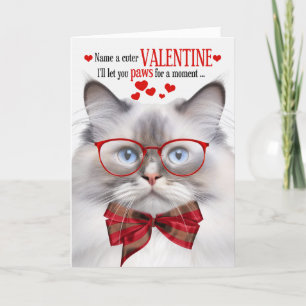 Cartes Pour Fêtes Annuelles Lilac Point Ragdoll Chat Valentine Feline Humour