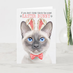 Cartes Pour Fêtes Annuelles Lilac Point Siamese Cutest Pâques Bunny Kitty Puns