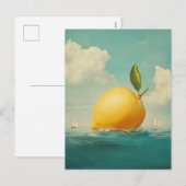 Cartes Pour Fêtes Annuelles L'île aux citrons dans les eaux de rêve (Devant / Derrière)