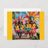 Cartes Pour Fêtes Annuelles L'île d'Aruba bat son élévation (Devant / Derrière)
